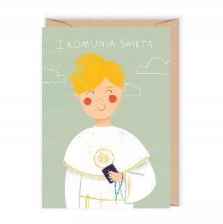 Kartka komunijna Chłopiec