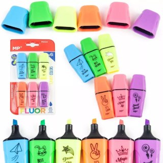 Zakreslacze mini neonowe 6 szt. ZESTAW MP