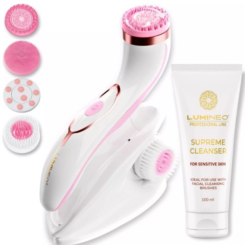 Brush PRO LUMINEO 4 końcówki + żel do skóry wrażliwej różowy Brush PRO LUMINEO 4 końcówki + żel do skóry wrażliwej różowy