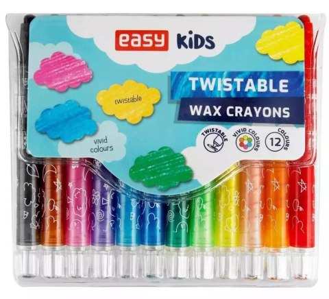 Kredki świecowe wykręcane 12 kolorów EASY Kredki świecowe wykręcane 12 kolorów EASY