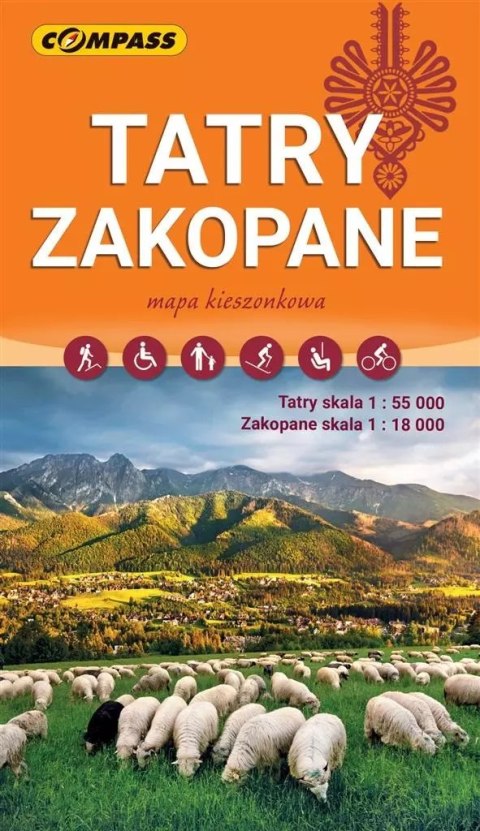 Mapa kieszonkowa - Tatry, Zakopane laminowana Mapa kieszonkowa - Tatry, Zakopane laminowana