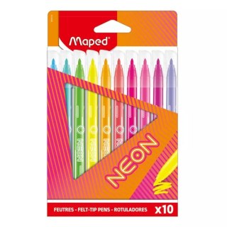 Flamastry neon 10 kolorów MAPED
