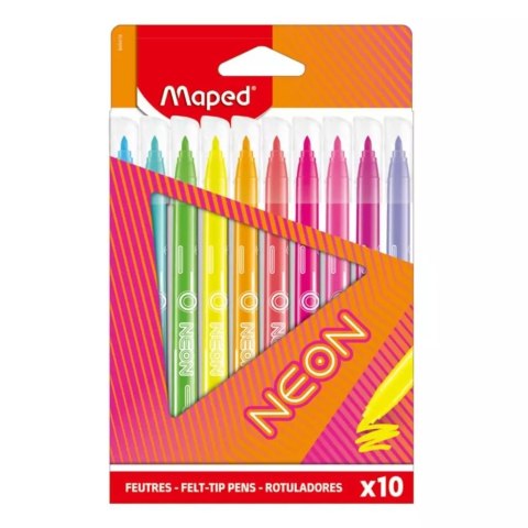Flamastry neon 10 kolorów MAPED Flamastry neon 10 kolorów MAPED
