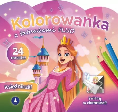 Kolorowanka z tatuażami FLUO Księżniczki Kolorowanka z tatuażami FLUO Księżniczki
