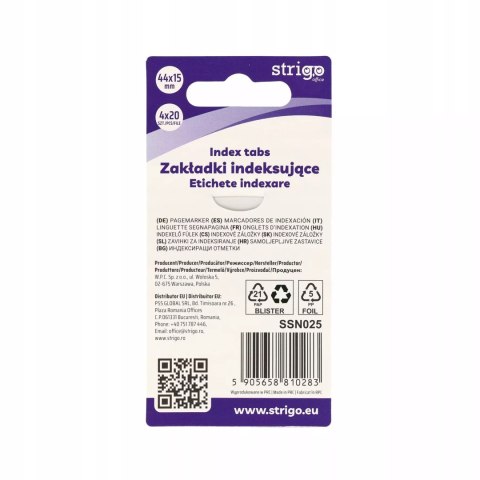 ZAKŁADKI INDEKSUJĄCE STRIGO 44X15 ŁAPKI ZAKŁADKI INDEKSUJĄCE STRIGO 44X15 ŁAPKI
