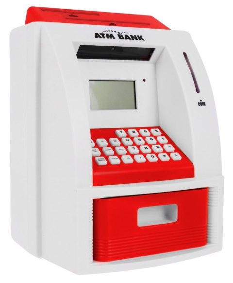 Bankomat skarbonka dla dzieci 3+ czerwony Interaktywne funkcje + Karta bankomatowa Bankomat skarbonka dla dzieci 3+ czerwony Interaktywne funkcje + Karta bankomatowa
