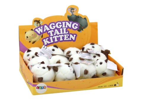 Pluszowy Kotek Naciągany Skaczący Maskotka Biały Pluszowy Kotek Naciągany Skaczący Maskotka Biały