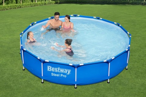 Basen Stelażowy Steel Pro 366x76 Okrągły BESTWAY 3w1 + Pompa Filtr