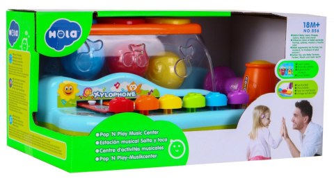 Kolorowe Cymbałki 2w1 dla dzieci 18m+ Instrument + Młotek + Sorter kolorów z kulami Kolorowe Cymbałki 2w1 dla dzieci 18m+ Instrument + Młotek + Sorter kolorów z kulami