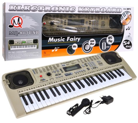 Keyboard z trybem lekcji dla dzieci 5+ Mikrofon - model nr 807 Keyboard z trybem lekcji dla dzieci 5+ Mikrofon - model nr 807