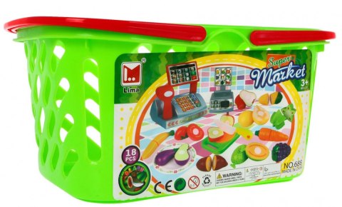 Warzywniak dla dzieci 3+ Zestaw warzywa owoce + Koszyk zakupowy + Kasa fiskalna + Waga + Akcesoria Warzywniak dla dzieci 3+ Zestaw warzywa owoce + Koszyk zakupowy + Kasa fiskalna + Waga + Akcesoria
