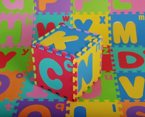 Puzzle piankowe Litery dla dzieci 3+ Pianka EVA + Wielkie Małe litery Alfabet + Mata podłogowa Puzzle piankowe Litery dla dzieci 3+ Pianka EVA + Wielkie Małe litery Alfabet + Mata podłogowa