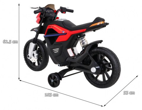 Motor Night Rider na akumulator dla dzieci Czerwony + Kółka pomocnicze + MP3 USB + Gaz w manetce Motor Night Rider na akumulator dla dzieci Czerwony + Kółka pomocnicze + MP3 USB + Gaz w manetce