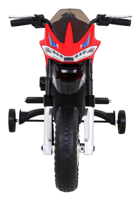 Motor Night Rider na akumulator dla dzieci Czerwony + Kółka pomocnicze + MP3 USB + Gaz w manetce Motor Night Rider na akumulator dla dzieci Czerwony + Kółka pomocnicze + MP3 USB + Gaz w manetce