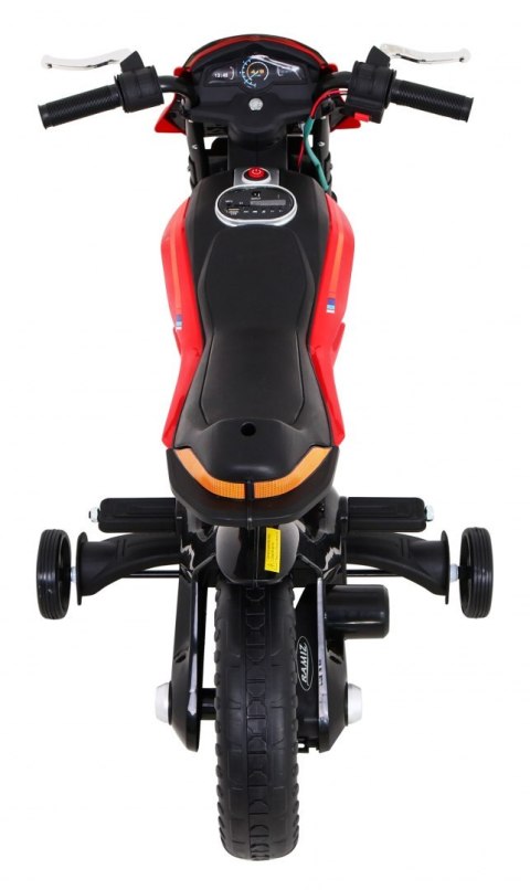 Motor Night Rider na akumulator dla dzieci Czerwony + Kółka pomocnicze + MP3 USB + Gaz w manetce Motor Night Rider na akumulator dla dzieci Czerwony + Kółka pomocnicze + MP3 USB + Gaz w manetce