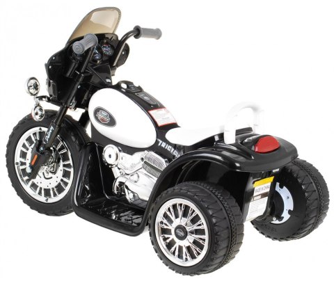 Motorek Chopper na akumulator dla dzieci Czarny + 3 koła + Dźwięki + Światła LED Motorek Chopper na akumulator dla dzieci Czarny + 3 koła + Dźwięki + Światła LED