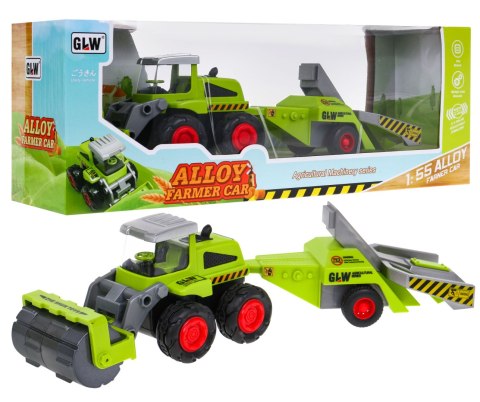 Walec rolniczy dla dzieci 1:55 Traktor z wałem uprawowym + Przyczepa sadownicza Walec rolniczy dla dzieci 1:55 Traktor z wałem uprawowym + Przyczepa sadownicza