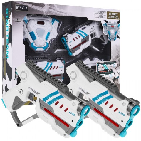 Pistolety Laserowe LASER TAG Białe + Kamizelki Pistolety Laserowe LASER TAG Białe + Kamizelki