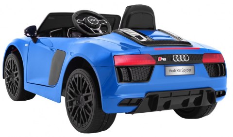 Audi R8 Spyder na akumulator Lakier Niebieski + Pilot + EVA + Wolny Start + Radio MP3 + LED
