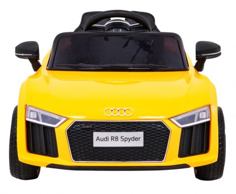 Audi R8 na akumulator dla dzieci Żółty + Pilot + EVA + Wolny Start + MP3 LED