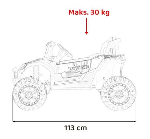 Buggy UTV 2000M Racing Auto na akumulator Biały + MP3 Dźwięki Światła + Pilot + Wolny Start