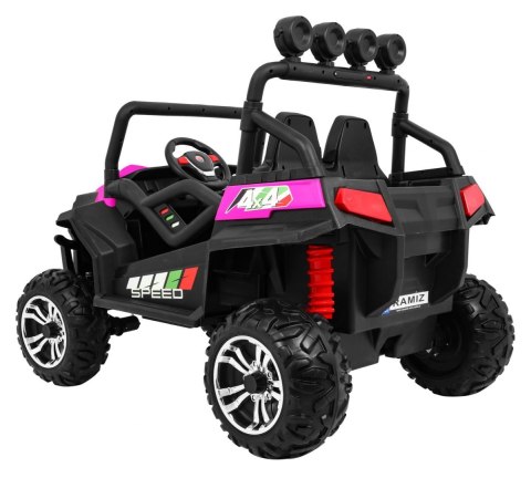 Grand Buggy Strong Lift dla dzieci Różowy + Napęd 4x4 + Pilot + Bagażnik + Radio MP3 + LED