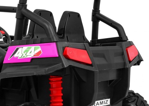 Grand Buggy Strong Lift dla dzieci Różowy + Napęd 4x4 + Pilot + Bagażnik + Radio MP3 + LED
