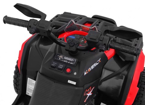 Quad Maverick 4x4 Elektryczny Pojazd dla dzieci Czerwony + Koła EVA + Panel audio + LED