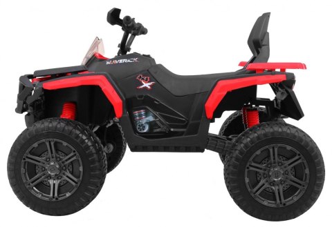 Quad Maverick 4x4 Elektryczny Pojazd dla dzieci Czerwony + Koła EVA + Panel audio + LED