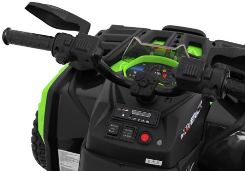 Quad Maverick 4x4 Elektryczny Pojazd dla dzieci Zielony + Koła EVA + Panel audio + LED