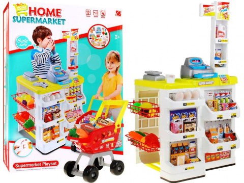 Supermarket dla dzieci 3+ Seledynowy Zabawa w sklep 24 el. Wózek + Towary + Interaktywny skaner Supermarket dla dzieci 3+ Seledynowy Zabawa w sklep 24 el. Wózek + Towary + Interaktywny skaner