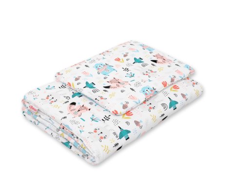 Komplet pościeli dla niemowląt z wypełnieniem 2-cz 75x100cm NEWBORN - misie niebieskie Komplet pościeli dla niemowląt z wypełnieniem 2-cz 75x100cm NEWBORN - misie niebieskie