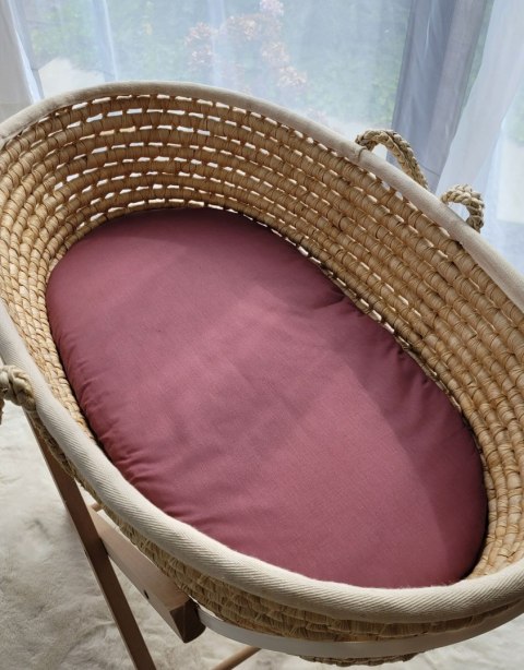 Prześcieradło bawełniane do kosza Mojżesza Boho wózka gondoli 75x35 cm - róż retro Prześcieradło bawełniane do kosza Mojżesza Boho wózka gondoli 75x35 cm - róż retro