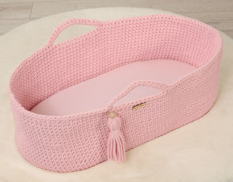 Prześcieradło bawełniane do kosza Mojżesza Boho wózka gondoli 75x35 cm - różowe Prześcieradło bawełniane do kosza Mojżesza Boho wózka gondoli 75x35 cm - różowe