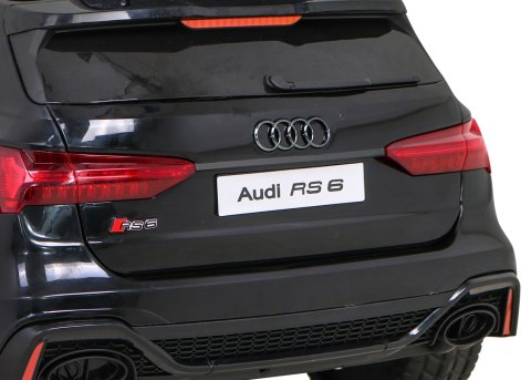 Audi RS 6 Elektryczny Samochodzik dla dzieci Czarny + Pilot + Koła EVA + Wolny Start + Audio LED