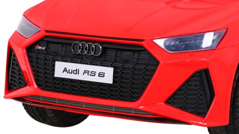 Audi RS 6 Elektryczny Samochodzik dla dzieci Czerwony + Pilot + Koła EVA + Wolny Start + Audio LED
