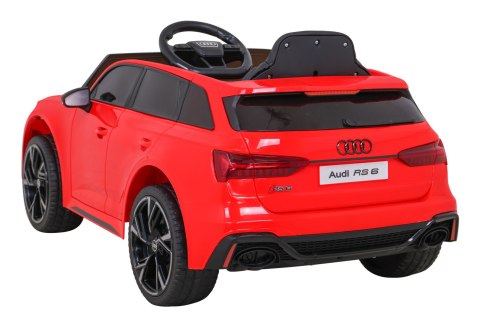 Audi RS 6 Elektryczny Samochodzik dla dzieci Czerwony + Pilot + Koła EVA + Wolny Start + Audio LED