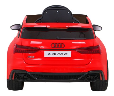 Audi RS 6 Elektryczny Samochodzik dla dzieci Czerwony + Pilot + Koła EVA + Wolny Start + Audio LED