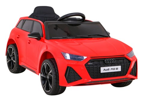 Audi RS 6 Elektryczny Samochodzik dla dzieci Czerwony + Pilot + Koła EVA + Wolny Start + Audio LED