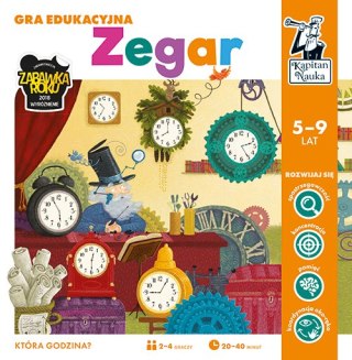 Gra edukacyjna "Zegar" dla dzieci 5-9 lat + Nauka odczytywania czasu i pór dnia + Gra planszowa dla 2-4 osób