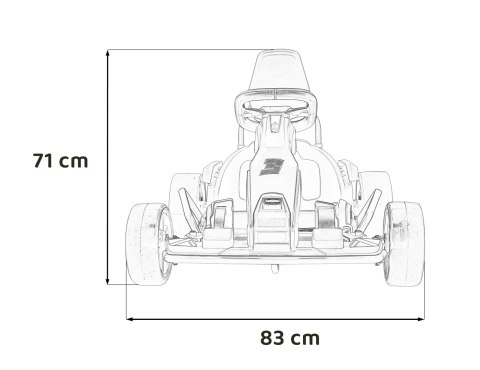 Gokart Fast 3 Drift na akumulator dla dzieci Biały + Funkcja driftu + Silniki 2x150W + Radio LED + Pasy