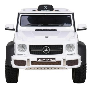 Mercedes G63 AMG Autko na akumulator Biały + Pilot + 6 kół EVA + Wolny Start + MP3 LED