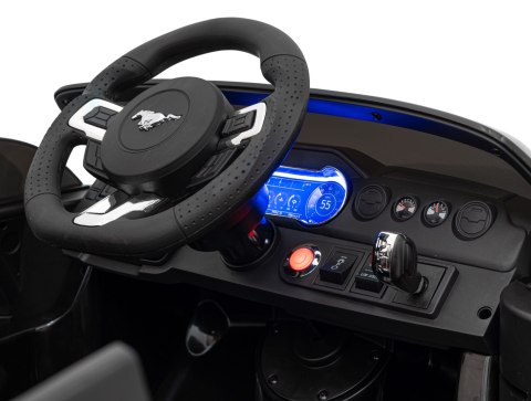 Autko Ford Mustang GT na akumulator dla dzieci Czarny + Regulacja siedzenia + Audio LED + EVA + Wolny Start