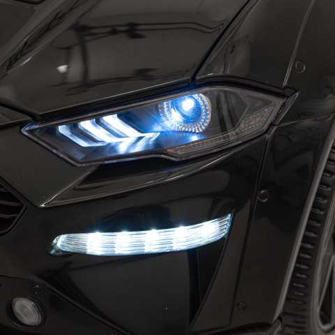 Autko Ford Mustang GT na akumulator dla dzieci Czarny + Regulacja siedzenia + Audio LED + EVA + Wolny Start