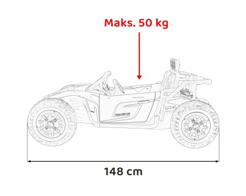 Auto Buggy Racing 5 na akumulator dla dzieci Niebieski + Silniki 2x200W + Pilot + Audio LED + Wolny Start