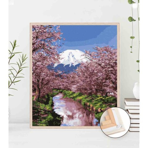 Malowanie po numerach Kwitnąca Sakura 40x50 Płótno + Farby + Pędzle Malowanie po numerach Kwitnąca Sakura 40x50 Płótno + Farby + Pędzle