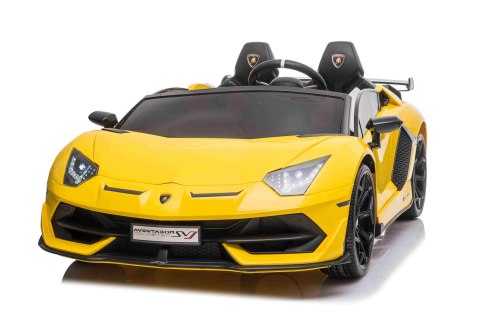 Lamborghini SVJ DRIFT dla 2 dzieci Żółty + Funkcja driftu + Pilot + MP3 LED + Wolny Start