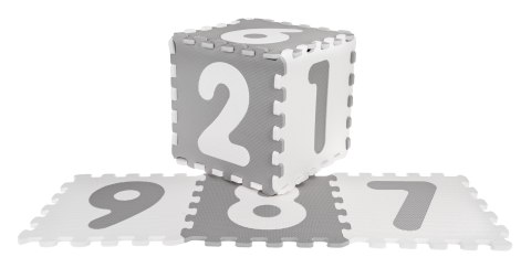 Mata biało-szara z 9 Puzzli dla dzieci 10m+ Wyjmowane cyfry litery + Pianka EVA + Powłoka antybakteryjna Ag+ Mata biało-szara z 9 Puzzli dla dzieci 10m+ Wyjmowane cyfry litery + Pianka EVA + Powłoka antybakteryjna Ag+