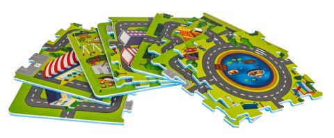 Mata podłogowa "Plan miasta" z 9 Puzzli dla dzieci 10m+ Pianka EVA + Kolorowy nadruk Mata podłogowa "Plan miasta" z 9 Puzzli dla dzieci 10m+ Pianka EVA + Kolorowy nadruk