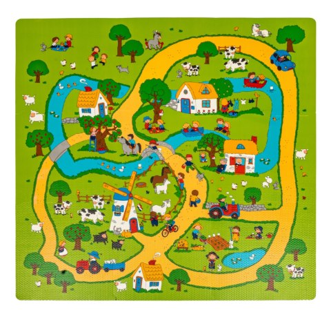 Mata podłogowa "Życie Na Wsi" z 9 Puzzli dla dzieci 10m+ Pianka EVA + Kolorowy nadruk Mata podłogowa "Życie Na Wsi" z 9 Puzzli dla dzieci 10m+ Pianka EVA + Kolorowy nadruk